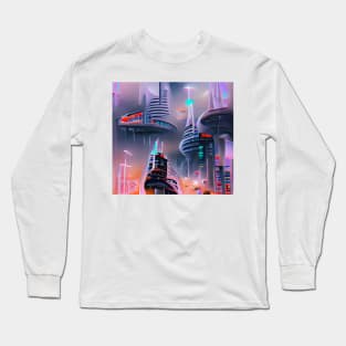 Futuristic Urban Landscape Long Sleeve T-Shirt